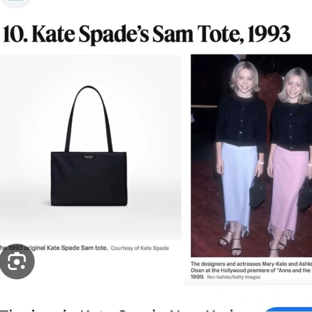 New: Kate Spade 1993 Sam Tote. Black Nylon. Vintage.